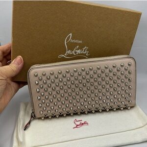 Christian Louboutin Blush zip around Studded Wallet